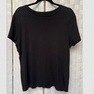 Talbots Short Sleeve 100% Pima Cotton T Shirt Black Size L